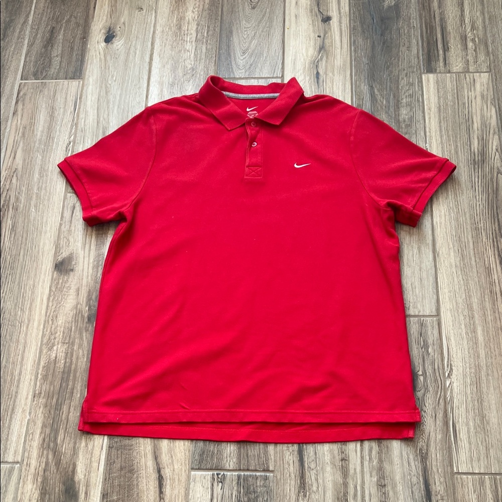 Nike Men's Vibrant Red Polo Shirt